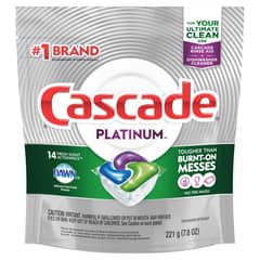 CASCADE - Detergente lavavajilla platinum actions 14 capsulas
