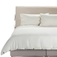 ROSEN - Funda Plumón Lino-Algodón Pure Liso Blanco 1,5 Plazas