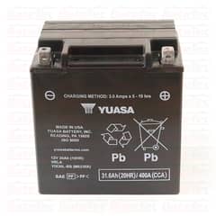 YUASA - YIX30L-BS - 30 Ah Batería de moto - Larga duración - Tecnologia AGM