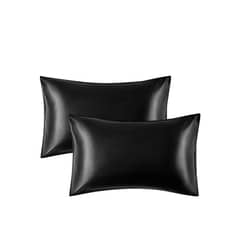 CASATUA - Funda Almohada Satin Seda Set X2 Unids - Negro - 100x50