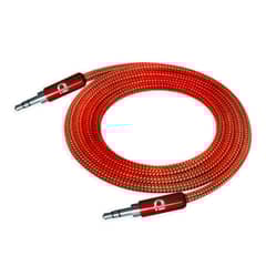 DATACOM - Cable Audio 3.5 a 3.5 Punta Metal Rojo 1 metro
