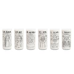GREEN GLASS - Cheleros Hipsters Juego de 6 Vasos