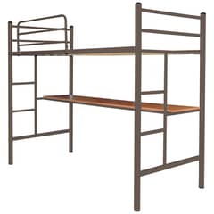 FUTONES Y MUEBLES - Cama Alta 1 Plaza Con Escritorio.