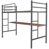 FUTONES Y MUEBLES - Cama Alta 1 Plaza Con Escritorio.