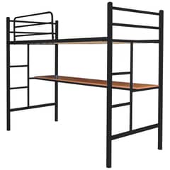 FUTONES Y MUEBLES - Cama Alta 1 Plaza Con Escritorio.