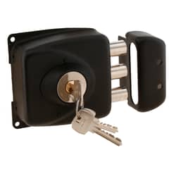 ODIS - Cerradura Sobreponer 751 3 Pitones Anti sierra - Negro