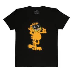 GARFIELD - POLERA MANGA CORTA NEGRO