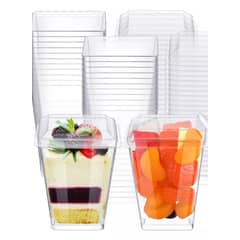 GENERICO - Vaso O Pocillo Acrílico 150ml Con tapa X 50 Unidades