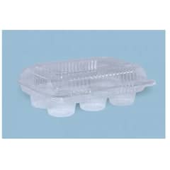 DARNEL - Envase Plástico Para 6 Cupcake O Muffin 25x19x7,3 Cm X 10 Unid