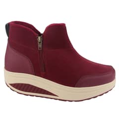 FUNWAY - Botin Mujer Rojo Casual Tija-4