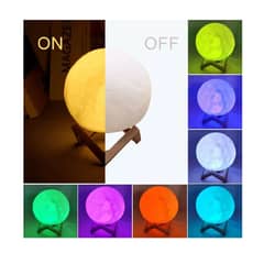 UNIVERSAL - Lampara Luna 7 Colores Touch, para mesa o escritorio, decorativo