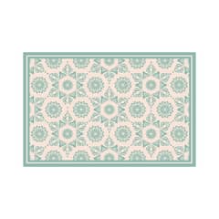 DAVANTI - Alfombra Decorativa Living Terraza Flor Hindu Turquesa 140X180Cm