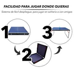 ATLETIS - Mini Mesa de Ping Pong Portátil Azul