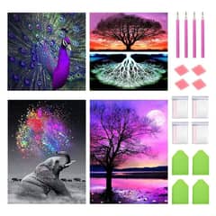 GENERICO - Kit De 4 Pinturas De Diamante 5d Arte De Cristal Bordado