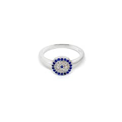 ANDREA COGGIOLA JOYAS - Anillo Ojo Turco Circón #17 Plata Fina 925