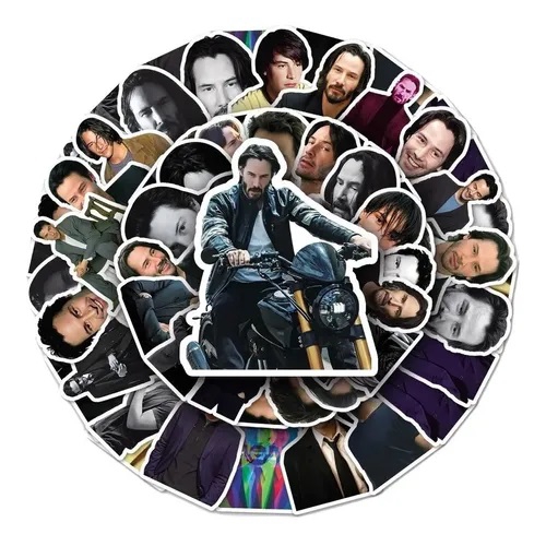 Precios 50 Stickers Keanu Reeves - Etiquetas Autoadhesivas | Coolebra
