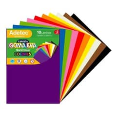 ADETEC - Goma Eva Tradicional A4 Colores X 10 Hj - 515