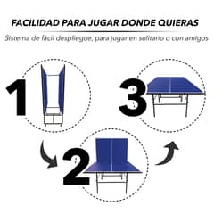 ATLETIS - Mesa de Ping Pong Plegable Azul