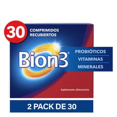 BION - Pack 60 3 Vitaminas Minerales Y Probióticos