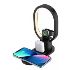 GENERICO - Base de Carga Inalámbrica 4 en 1 Compatible Iphone Android
