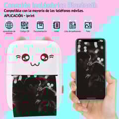 AIZO - Impresora Térmica Portátil Bluetooth1 Papel de impresión rosa