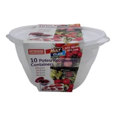 SAN BERNARDO - Set De 10 Contenedores De Plastico Tapa Blanca