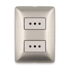 BTICINO - Enchufe Doble 2PT 10A 250V Beigechampagne Matix