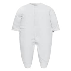 POMPON PIMA - Enterito Pijama bebé - Algodon Pima - Blanco -