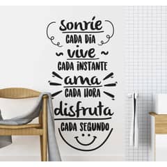 GENERICO - Vinilo Sticker Decorativo Adhesivo Motivación Cara Feliz
