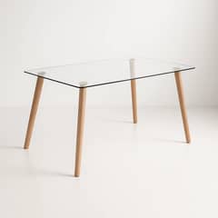 KLIK - Mesa de Comedor Vidrio Rectangular Nórdica 140x90 cm