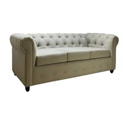 MUEBLES NATIVA - Sofa Chesterfield 200x90x75 Beige.