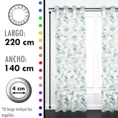 ELIZABETH PEPER - SET DE CORTINAS VISILLO 2 PAÑOS DE 140 X 220 CM TURQUESA