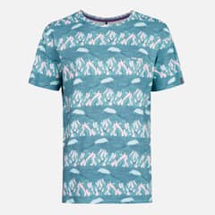 HAKA HONU - Polera Hombre Taitao Print Azul