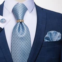 SONEC - Corbata Hombre Seda En Caja Anillo Dorado Paño Colleras Set Pack