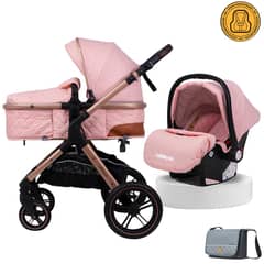 LUBABYCAS - Coche Travel System Con Accesorios X1 Rosado