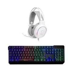 NIBIO - Kit Teclado Strike + Audífonos Zigma Blanco