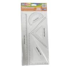 EKOI - Set De Reglas 4 Piezas Transparente Geometrico