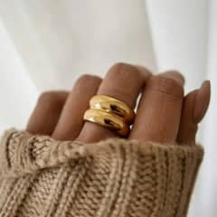 GENERICO - ANILLO MUJER MODELO WEDDING BAÑADO EN ORO 18K