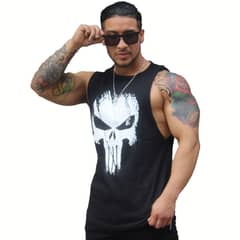 GENERICO - Polera Musculosa cuello redondo The Punisher Negro