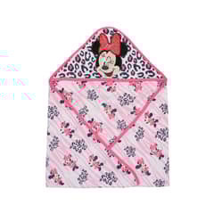 BAMBINO - Toalla Capucha Minnie Animal Print Fucsia