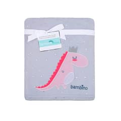 BAMBINO - Frazada De Coral Plush Dinosaurio Gris