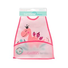 BAMBINO - Babero De Alimentacion Dinosaurio Rosado