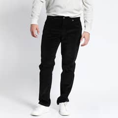 POTROS - Pantalon Cotelé Algodón Hombre 5 Bolsillos Negro