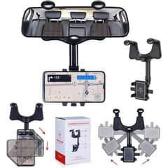KUANGYE - Soporte Telefono Espejo Retrovisor Auto 360° Retractil Multi