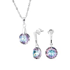 JOYAS MONTERO - Aros Collar Conjunto Gracia Cristales Genuinos Vitral Light