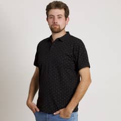 MUST - POLERA HOMBRE MC CUELLO POLO NEGRA CUADROS