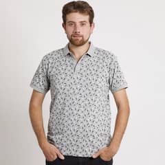 MUST - POLERA HOMBRE MC CUELLO POLO GRIS PLUMAS