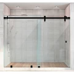 DELL ORTO - Shower door corredera vidrio templado 140-150x190 herraje negro