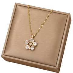 LUXURYJOYAS - Oferta Collar Flor Baño Oro 18kt Con Cristales