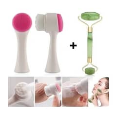 UNIVERSAL - Set Rodillo Masajeador Cepillo Limpieza Facial Doble
